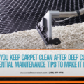 how to maintain carpet after deep cleaning